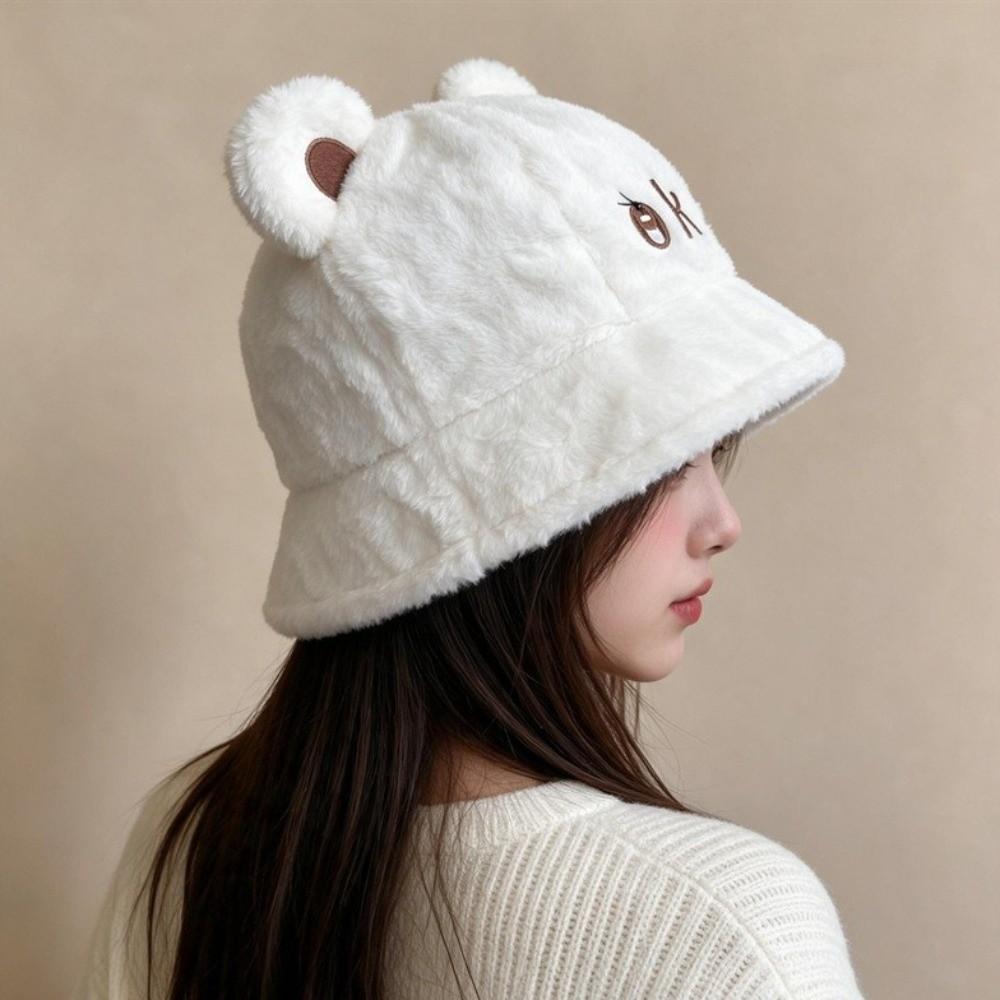 Thickened Plush Bucket Hat Windproof Beanies Hat Fashion Winter Hat Outdoor