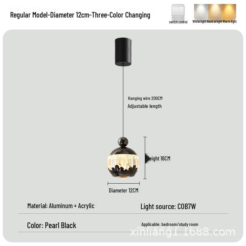 

Hand-Sweep Touch Liftable Pendant Light for Bedroom, Living Room, or Restaurant Ambiance 7W COB