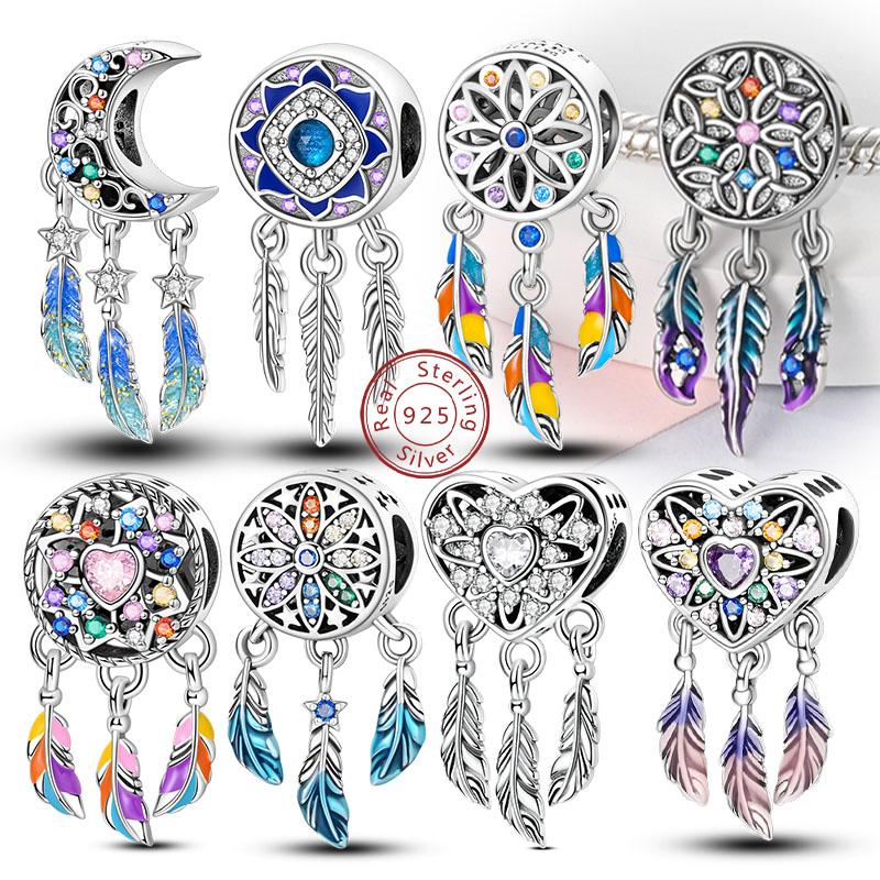 Originale Kupferanhänger Perlen Anhänger Bunte Traumfänger Glücksbringer Passend für Armbänder Halsketten Frauen DIY Schmuck