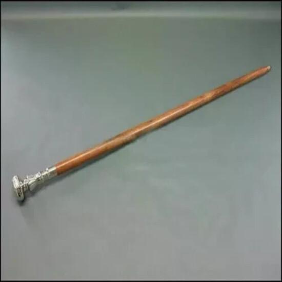 Antique Style Victorian Vintage Designer Brass Handle Cane Wooden Walking Stick