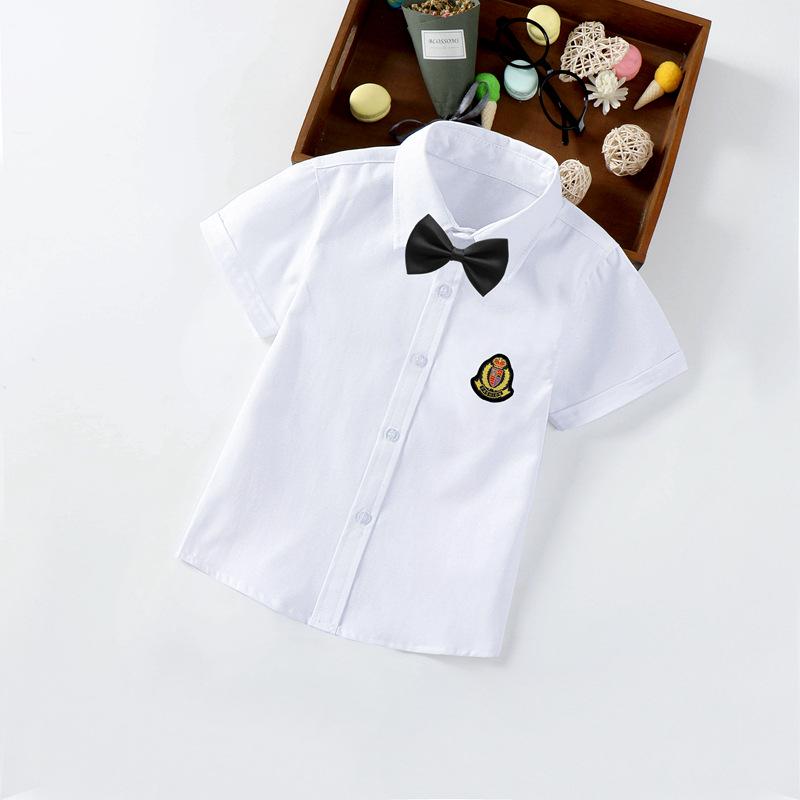 Baby Boys' White Short-Sleeve Performance Summer Shirt