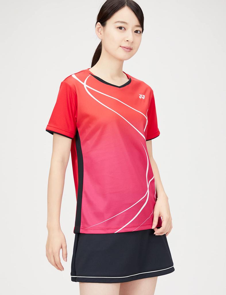 Yonex Short Sleeve Game Sunset Red S Women's Shirt, (496)