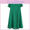 Elegante Abito in Pizzo Stile Europeo Abito Corto Svasato Vita Alta