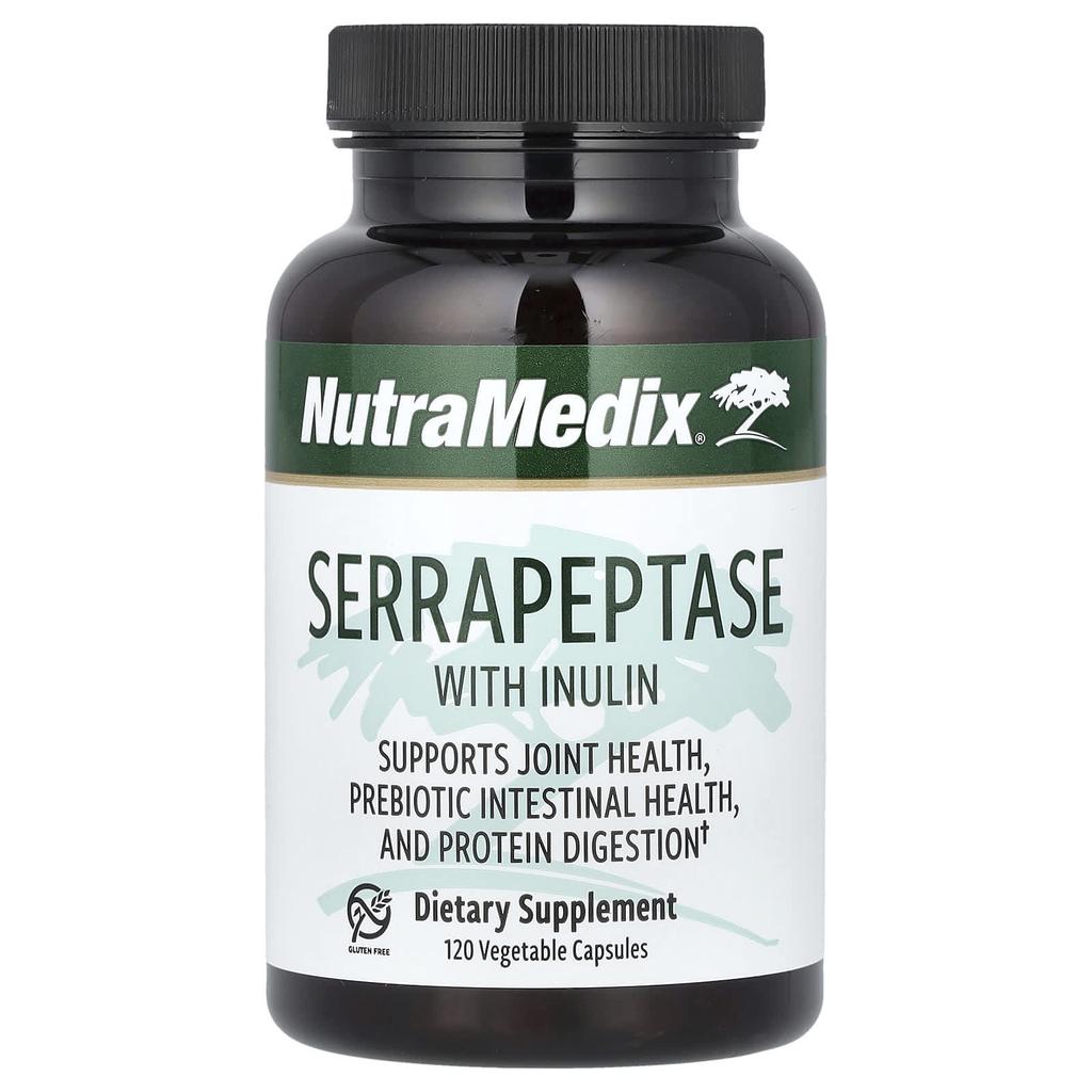 Serrapeptase with Inulin, Veggie Capsules 120 (500Mg per Capsule)