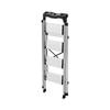 4 Step Ladder, Folding Step Stool with Wide Anti-Slip Pedal and Comfort Handgrip, 150 kg Capacity Portable Aluminum Stepladder, Multi-Use for Kitchen,