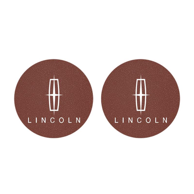 2Pcs Car Coaster Suede Mat Water Cup Anti-slip Pad Auto Interior For Lincoln Z Navigator Town-car Aviator MKZ Continental m1