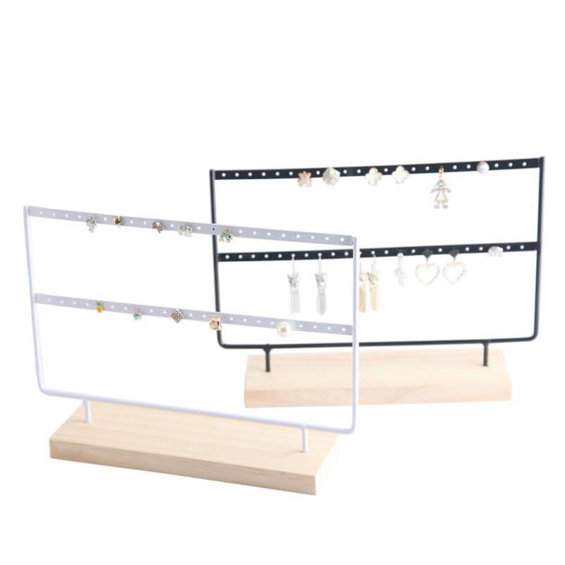 Zhiyu Solid Wood & Iron Perforated Earring Display Stand
