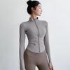 Women's Quick-Dry Slim Fit Stand-Up Collar Jacket for Aerobics, Running, Yoga, and Fitness.