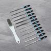 13Piece Sturdy Steel File Collection with Cleaning Brush Functional Shaping Tool for Professional and DIY Use