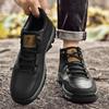Men's Genuine Leather Large Size Outdoor Work Shoes, Non-Slip Wear-Resistant Thick Sole with Velvet Lining (Sizes 46-50).