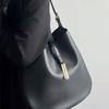 Bag Women's New Retro Soft Leather Simple Bucket Bag Niche Design Underarm Bag Fashionable Versatile Messenger Bag