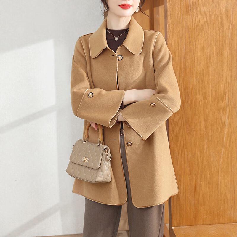 

Женское осеннее двустороннее шерстяное пальто XL