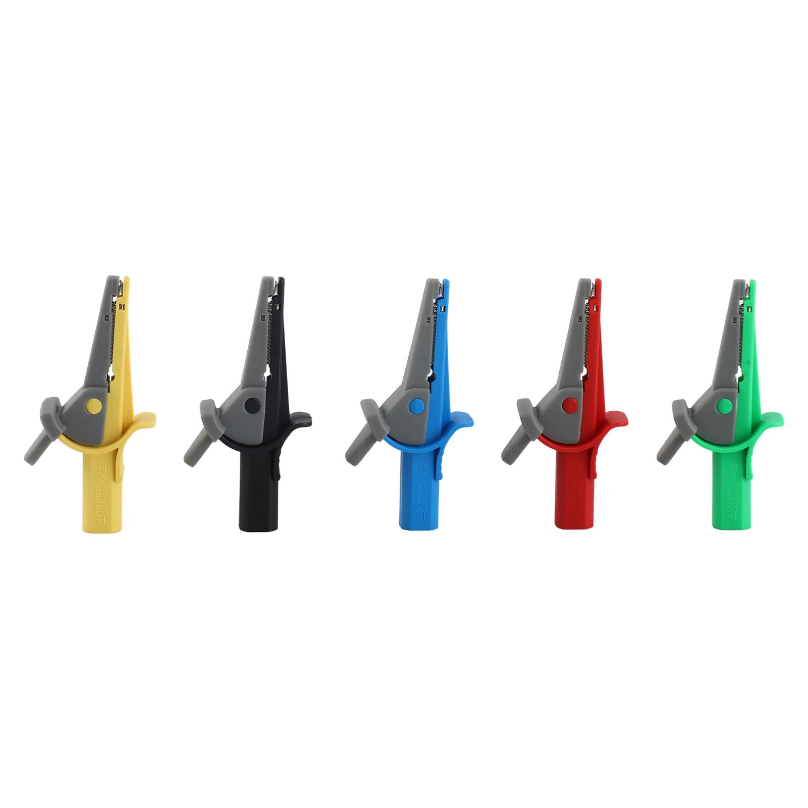 

5PcsSet Battery Electrical Test Clip 10A 600V1000V Multicolor Portable Safety 4mm Banana Jack