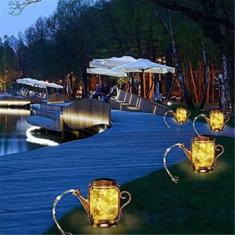 Hot,Solar Lantern Outdoor Hanging Mason Jar Solar Light 45 LED Spray Can Light for Patio Walkway Garden