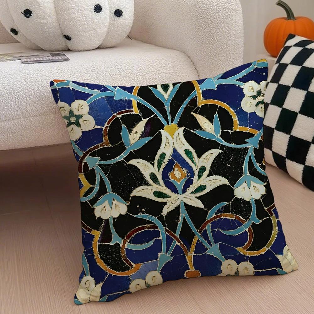 Exotic Gorgeous Exquisite Persian Art Cushion Cover Throw Pillow Cover Hidden Button Durable Polyester Chair Cushion