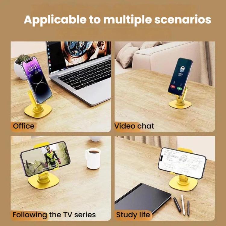 K69 2‑Pcs 360° Rotatable Aluminum‑Alloy Folding Stand Desktop Holder For Phone And Tablet Multi‑Angle Adjustable Bracket