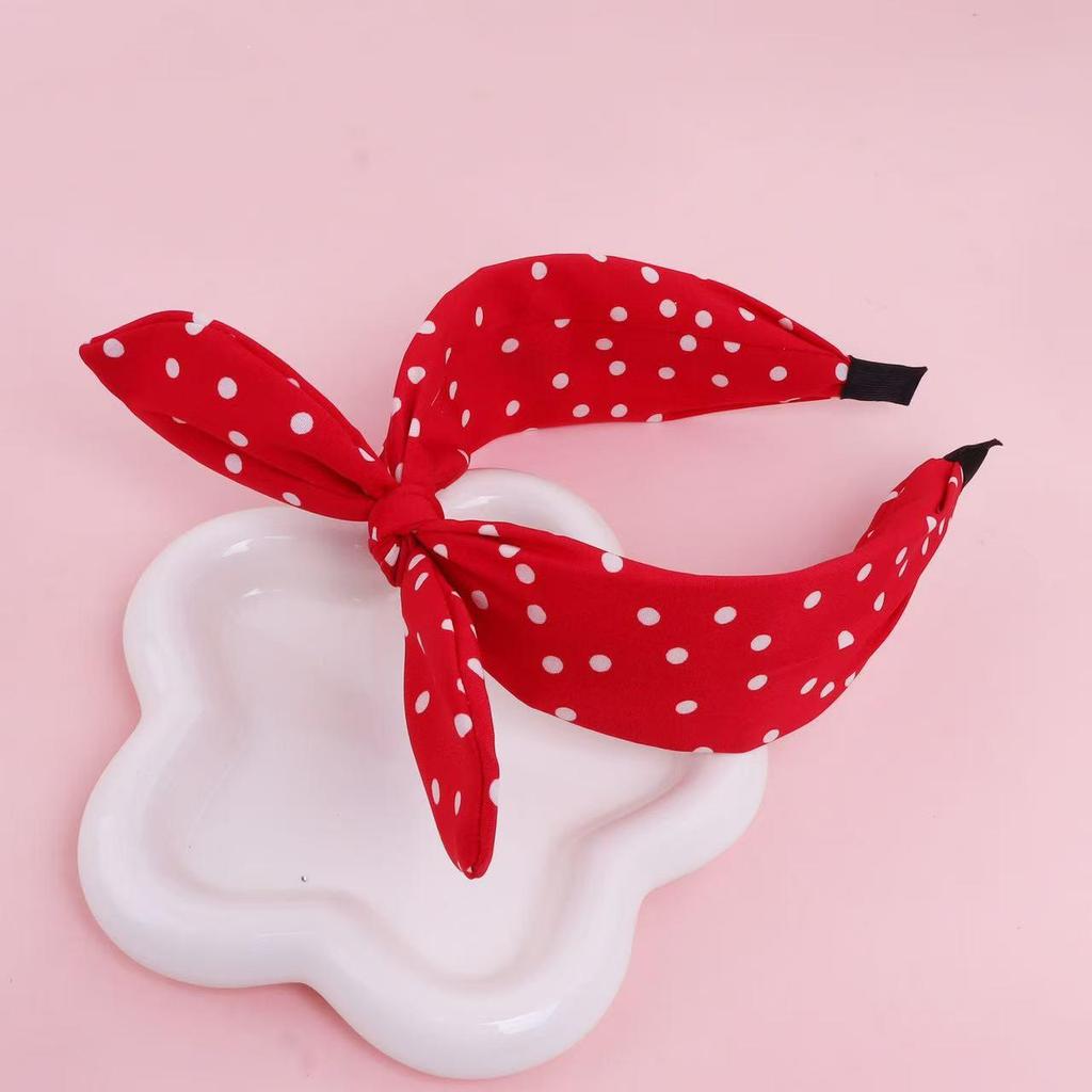 Polka Dot Fabric Bow Headband: Versatile Wide Edge Hair Accessory for Women