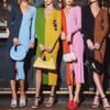 Women's  Cardigan CasualV Neck Color Block Button High Waist Long Dress