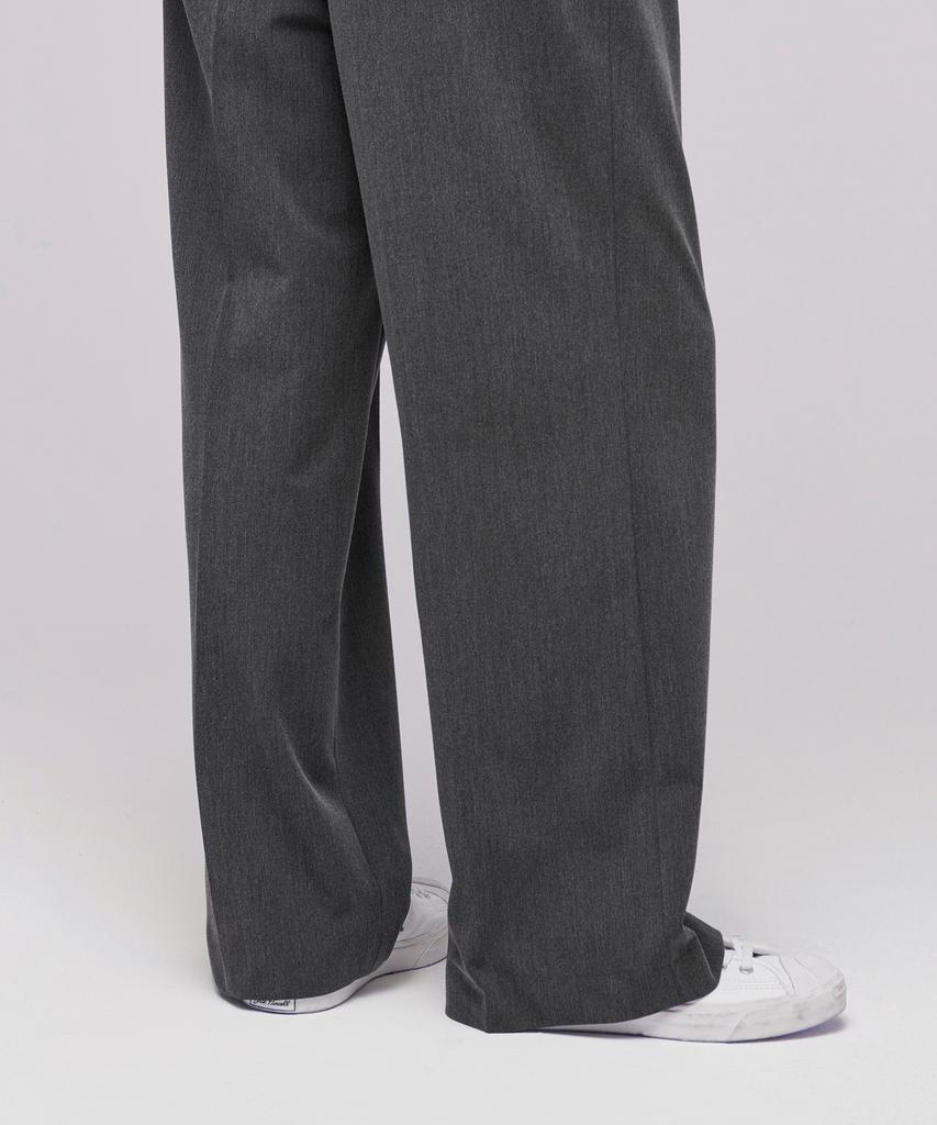 MUSINSA STANDARD WOMAN Women'S High-Waisted Wide Hidden Banding Slacks [Medium Gray]