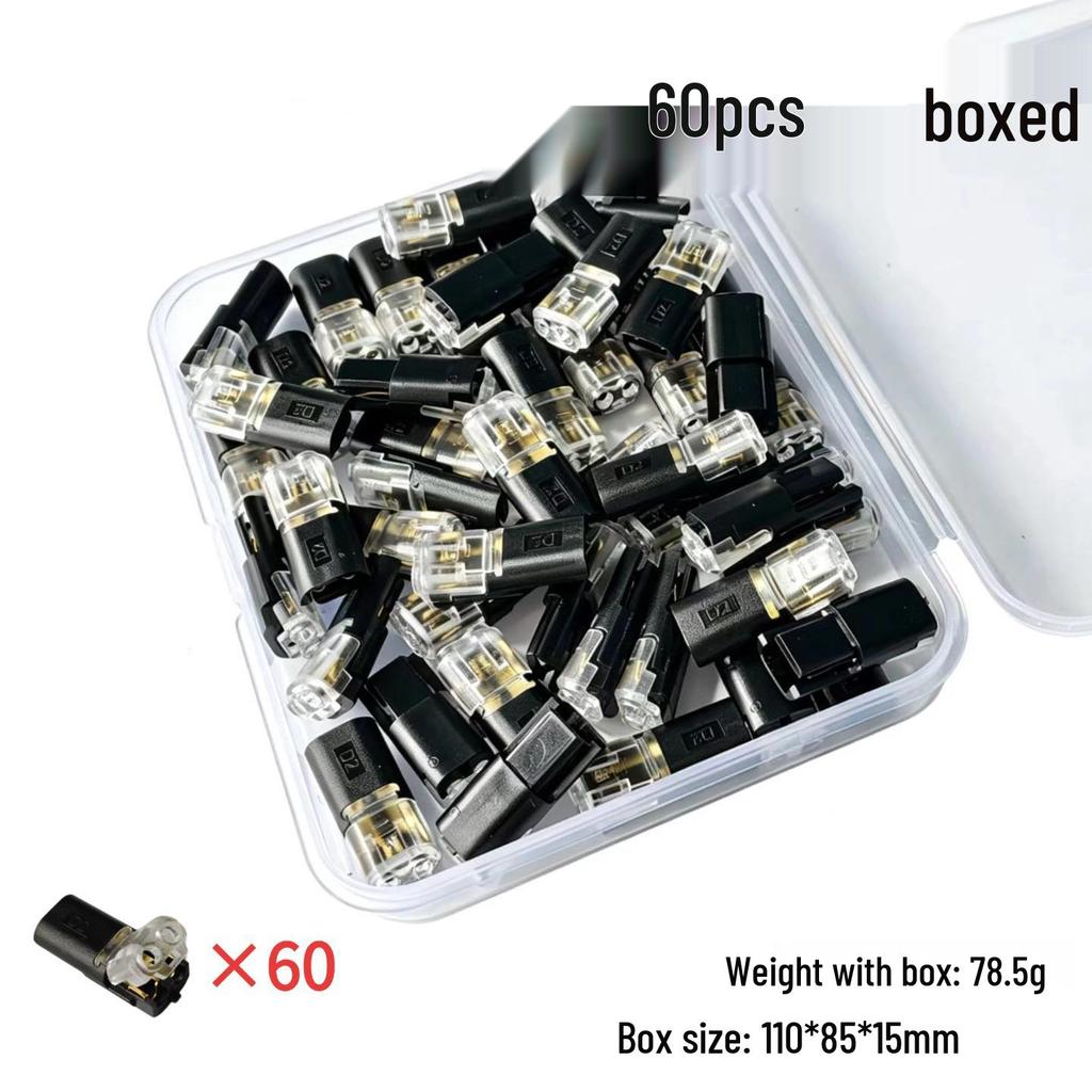 LED Quick Connector | Strip-Free & Solder-Free Double Wire Plug - Pull-Out Type D2 T1