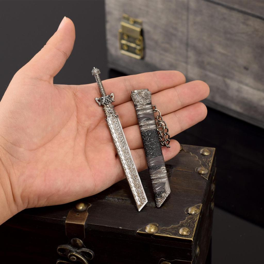 Ancient Green Bamboo Fengyun Sword & Kangxi Saber Set: Unsharpened Collectible with Embroidered Spring Knife, Qin Shi Huang & Goujian Designs.