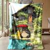 Soft Flannel Blanket Lightweight Cozy Bedroom Living Room CoverMy Neighbor Totoro