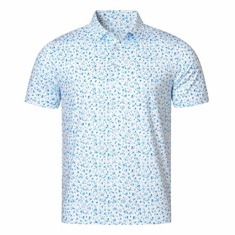 Men's Polo Shirt Short Sleeve Splash Print Design Quick Dry
