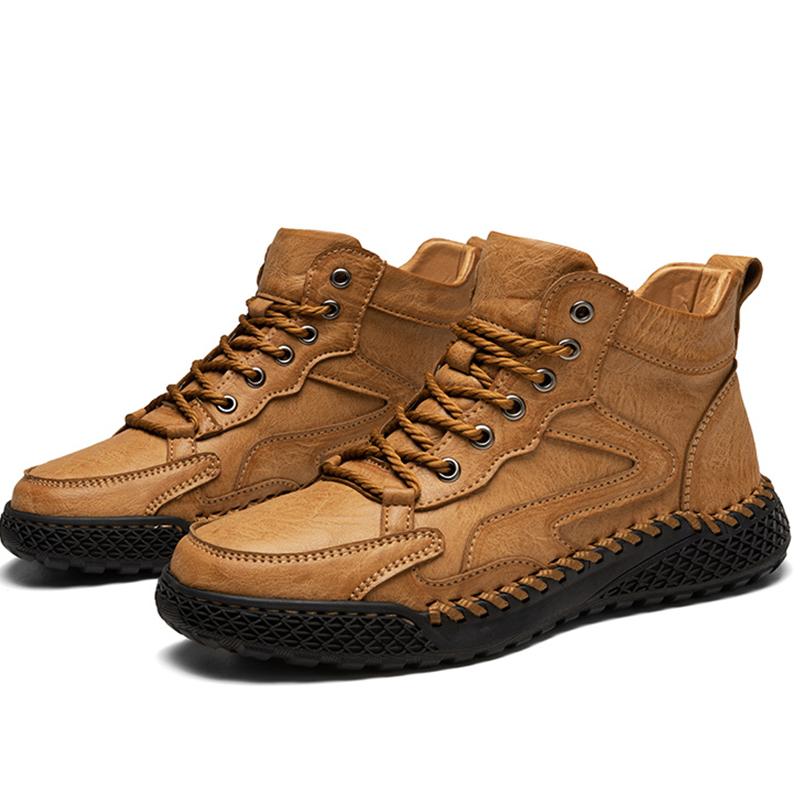 Handmade Genuine Leather Boots Men Shoes Comfortable Ankle Boots For Men Casual Shoes Outdoor Tooling Shoes
