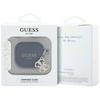 Guess Gua4Lecg4K Airpods 4 Cover         Czarny/Black Silicone 4G Charm