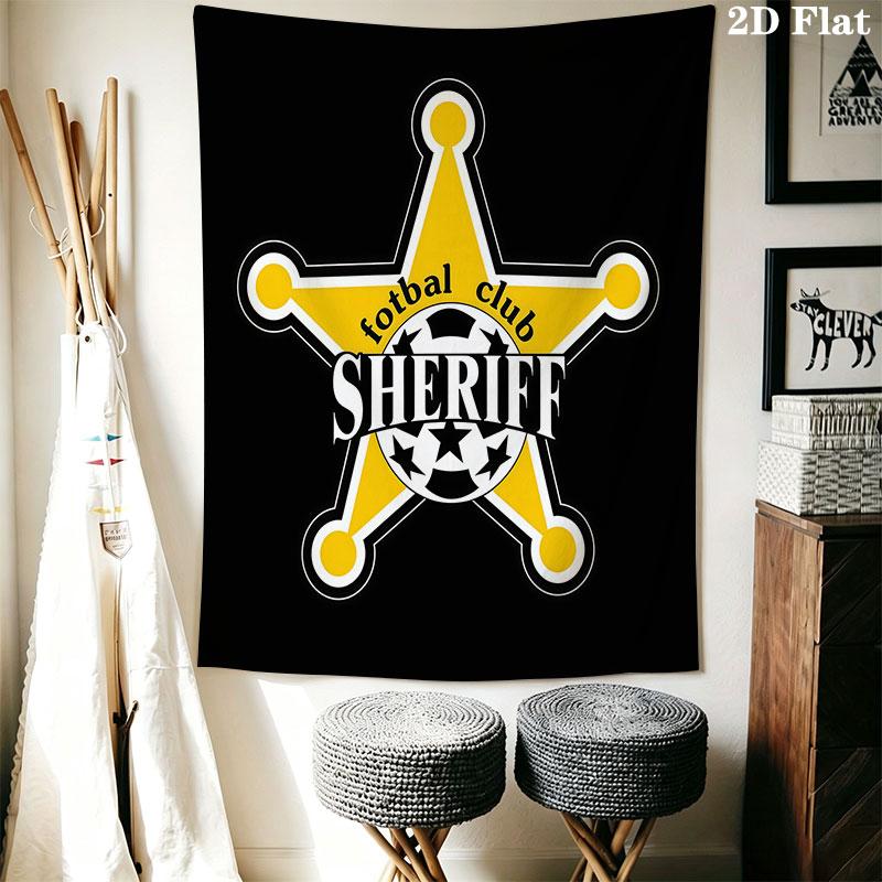 FC Sheriff Wall Hanging Printed Fabric Blanket Decorative Tapestries for Bedroom Living Room Home Decor