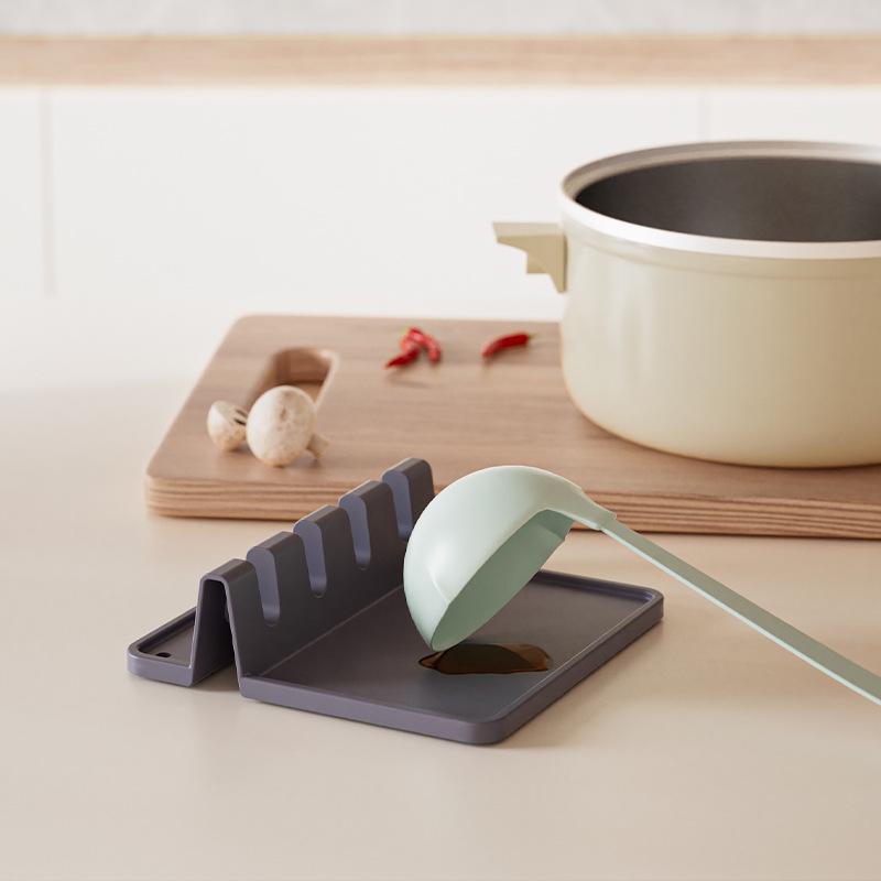 Silicone Kitchen Counter Spoon Rest & Lid Holder