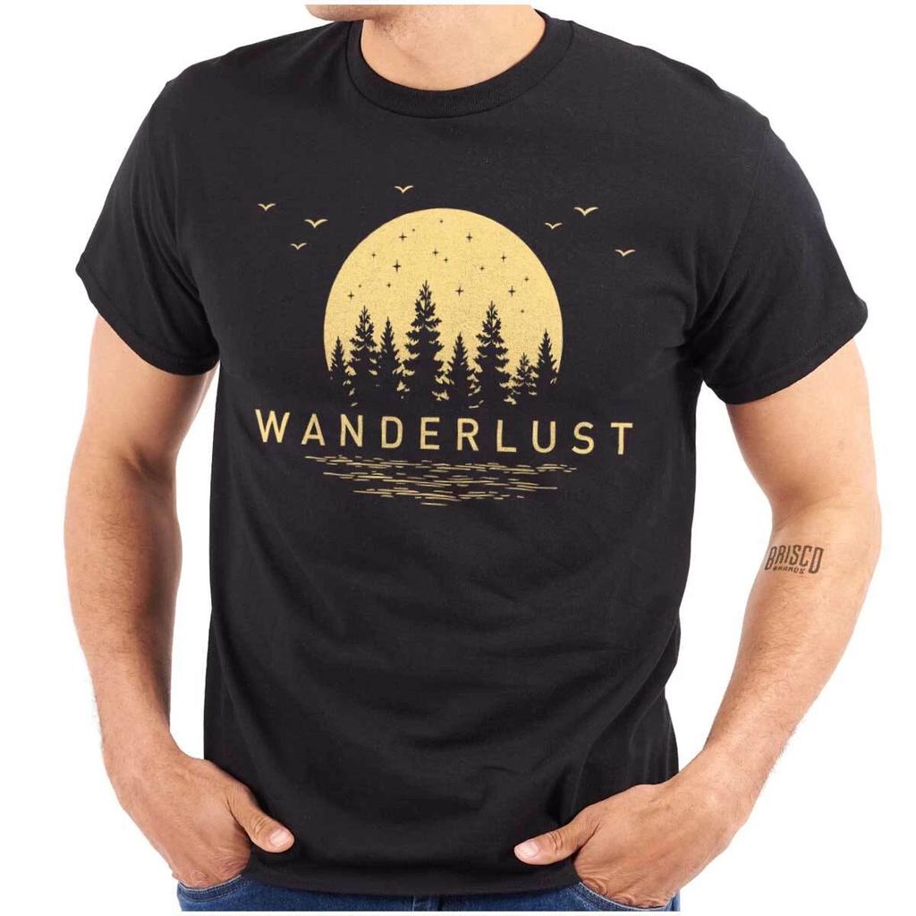 Cool Retro Outdoor Wanderlust Camping Hiking Womens or Mens Crewneck T Shirt Tee