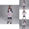 Spooky Adult Zombie Nurse Outfit With Gorgeous Dress And Hat For Halloween Parties