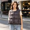 Top with new thermal easy coat down cotton autumn and winter casual short vest round neck vest women's fashion