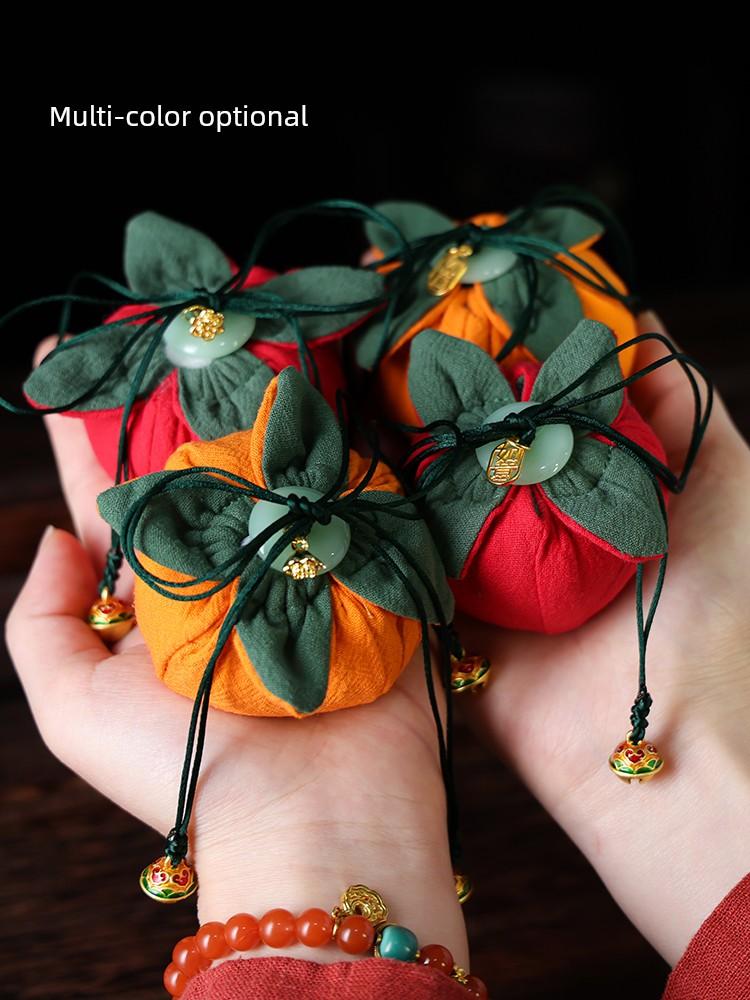 Persimmon Dragon Boat Festival Sachet Lucky Persimmon Car Pendant Ornament Pendant Protective Talisman Blessing Bamboo Charcoal Package Perfume Bag
