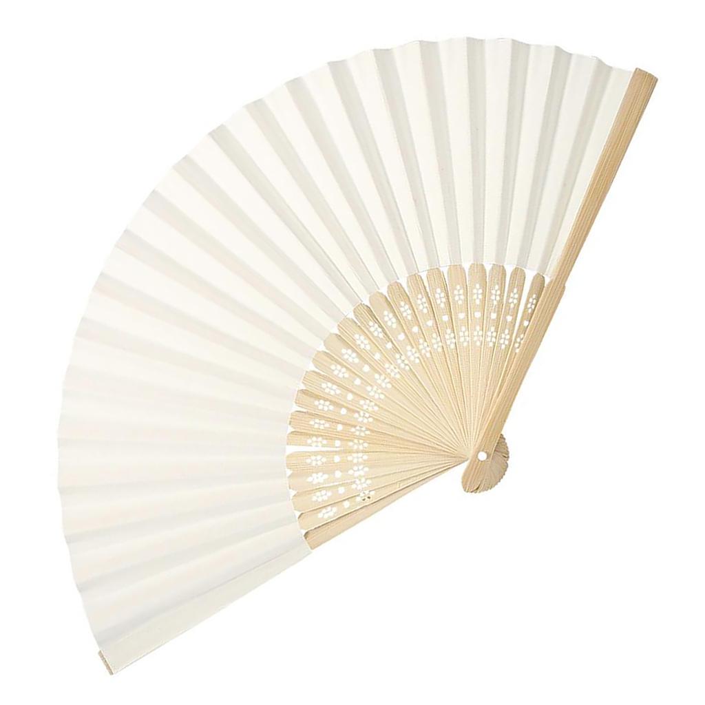 Various Colors Chinese Folding Bamboo Ribs Fan DIY Blank Paper Fan Wedding Shower Party Decor