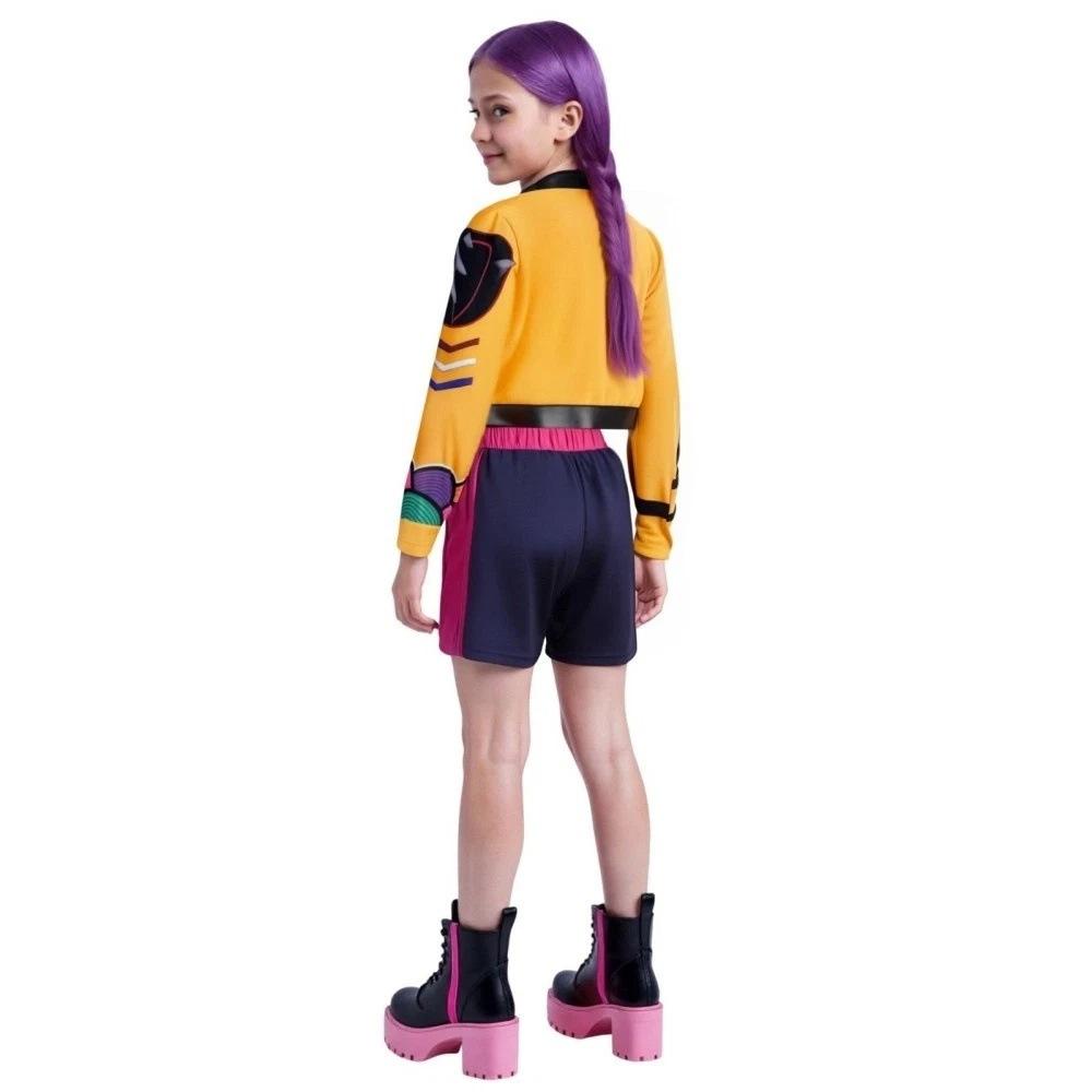 Girls K Pop Singer Rumi Halloween Dress Up Costume Children Stage Performance Outfit Kids School Carnival Party Role Play Suit