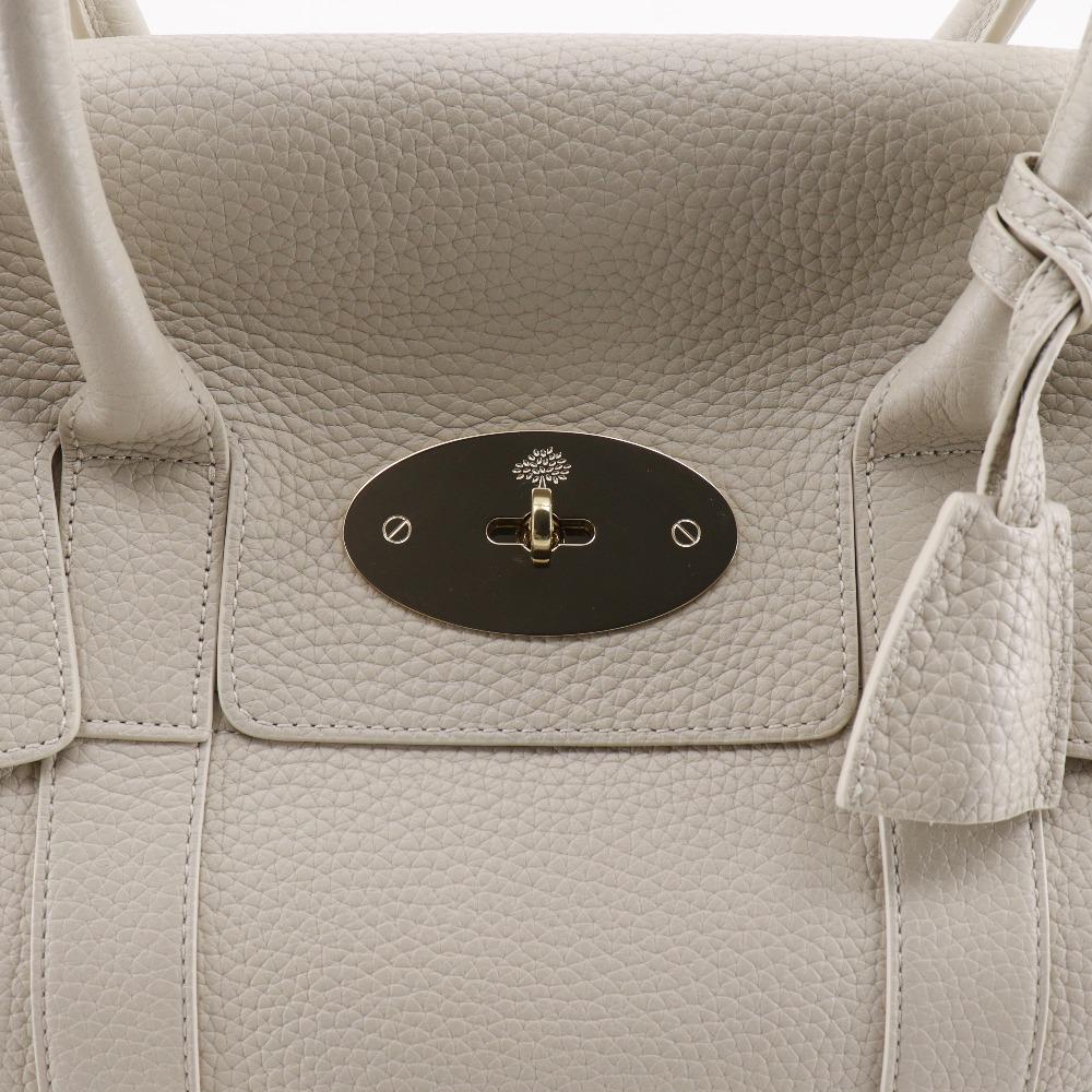 Mulberry Bayswater Tote Tasche HH6592/736W160 Kreide Starkes Korn graues Leder Damen Gebraucht