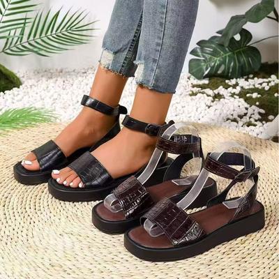 Wear Sandals Outside, Summer 2025 New Platform Casual Plus Size Strappy High Shoes Roman Women's Sandals