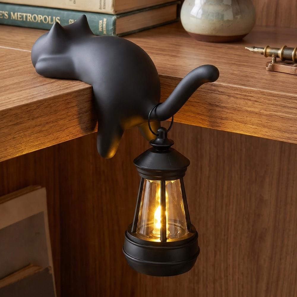 Plastic Cat Wall Hook Light Removable Key Holder New Cat Mini Lantern  Bedroom