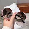 Fashion Round Gradient Shades Women New Chic Korean Style Decor Sunglasses Oversize Vacation Beach Anti UV Sun Glasses