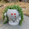 Face Planters Pots Resin Smile Face Vase Succulent Head Planter Pots Face Flower Pots Containers for Indoor Plant