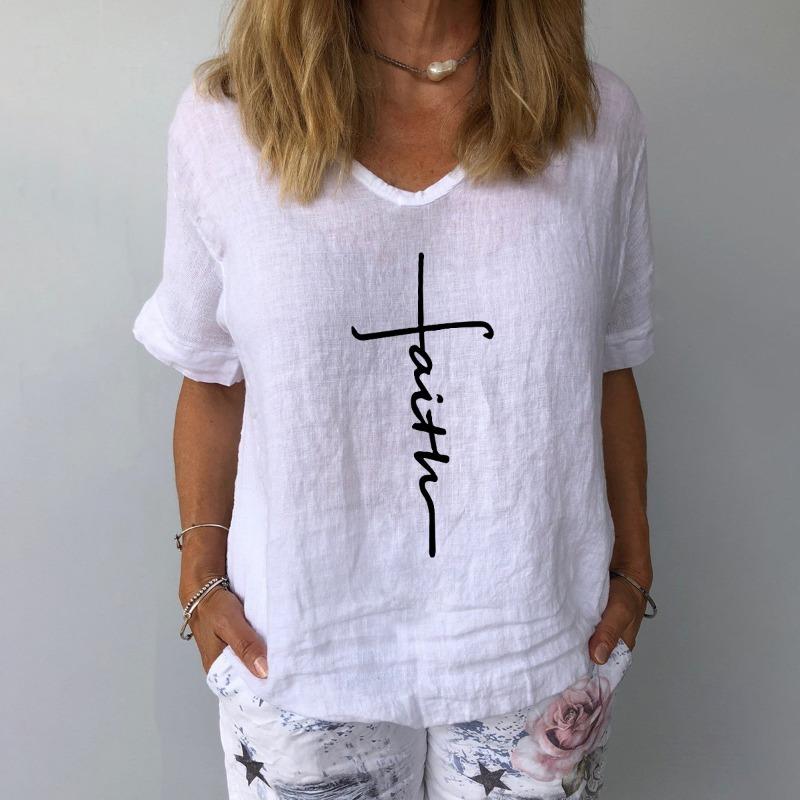 JPNTKY Women's Fashion Casual V-Neck Short Sleeve  Blouses & Shirts