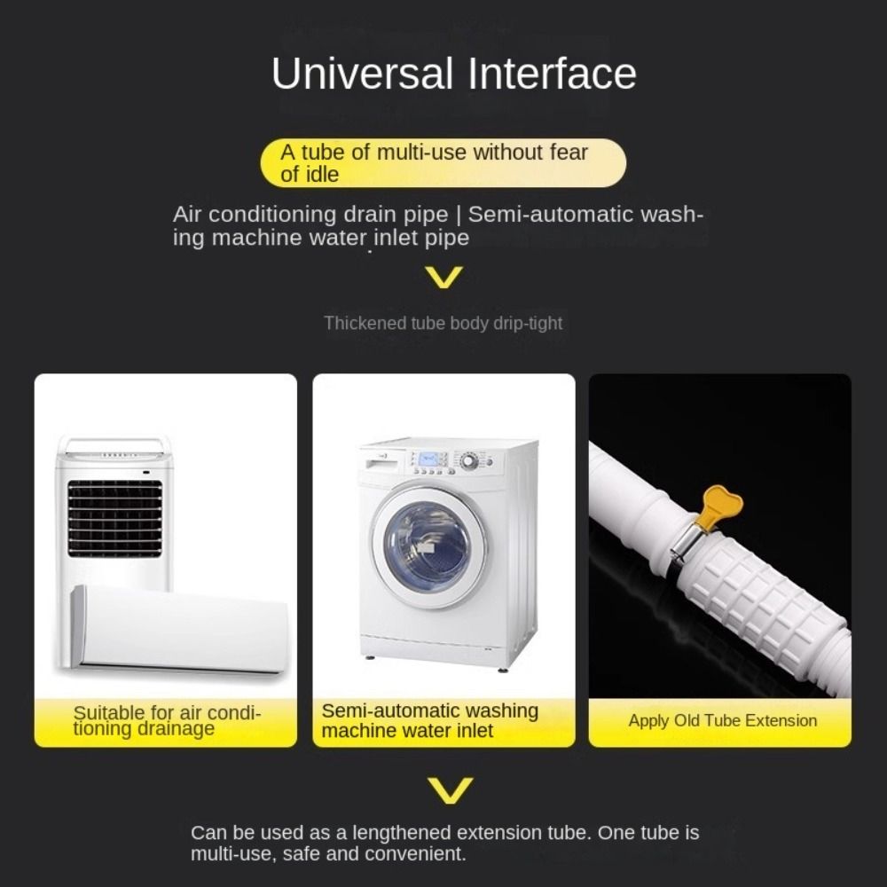 Plastic Washing Machine Tube White Extension Pipe New Air Conditioner Drain Hose