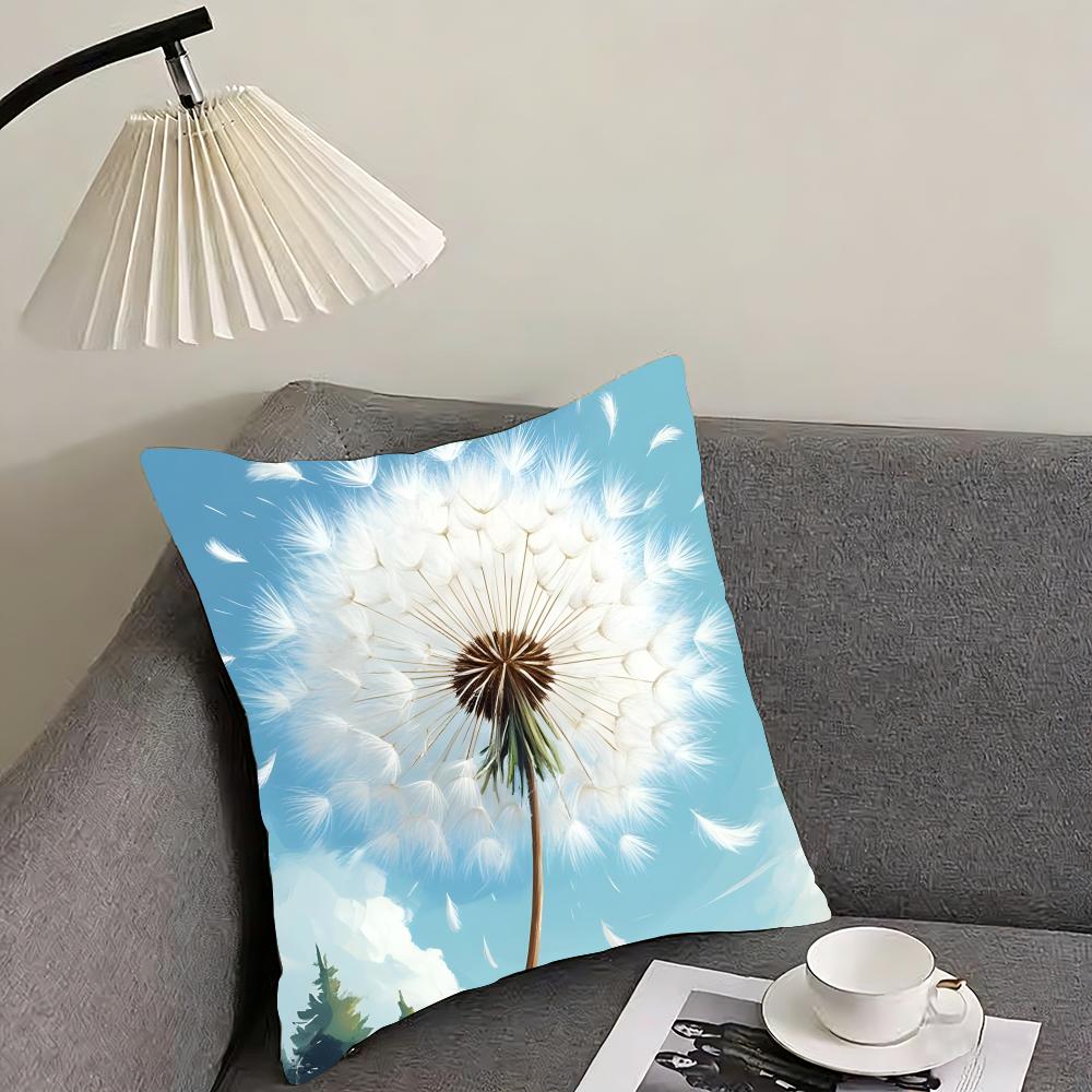 Dandelion Fashion Cushion Cover Pillowcase Ultra Soft Skin Friendly Fabric Cloud Like Comfort  Concealed Zipper