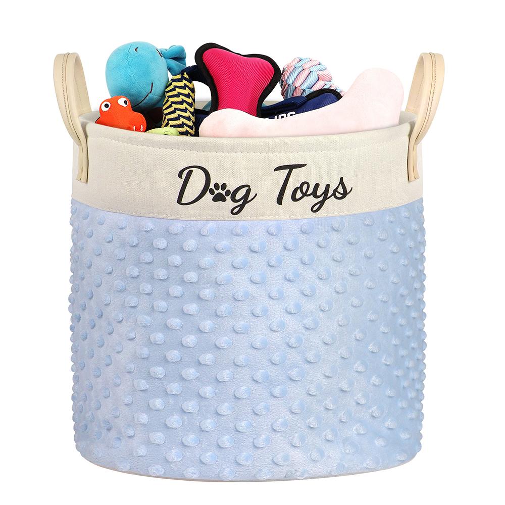 Модная корзина для хранения игрушек для собак складная холщовая сумка для собак с принтом лап коробка для хранения игрушек для домашних животных аксессуаров для собак и кошек зоотовары 30x30cm синий 2295₽