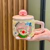 Cute Funny Clown Cup Girl Birthday Gift Couple Ceramic Mug with Lid Spoon Office Breakfast Cup