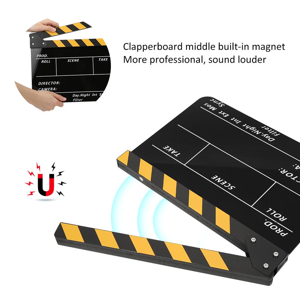 Acrylic 30x25cm Clapperboard Director Movie Clappers Film and Television Photography Prop Acrylic Clapperboard Film Clapperboard