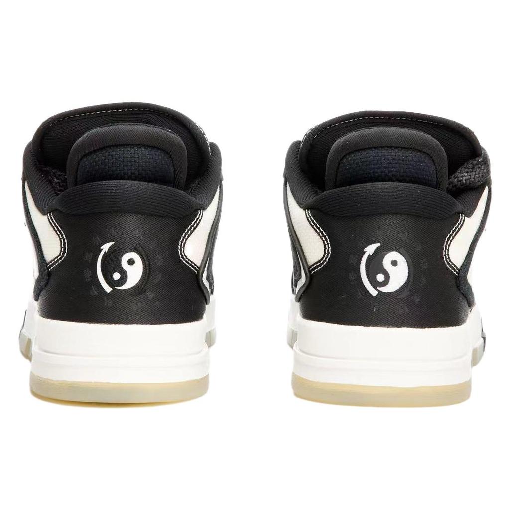LIXIAOLONG x Li Ning Wave Pro Slip Resistant Abrasion Resistant Low top Skateboard Shoes Men's Black White AECS099-1