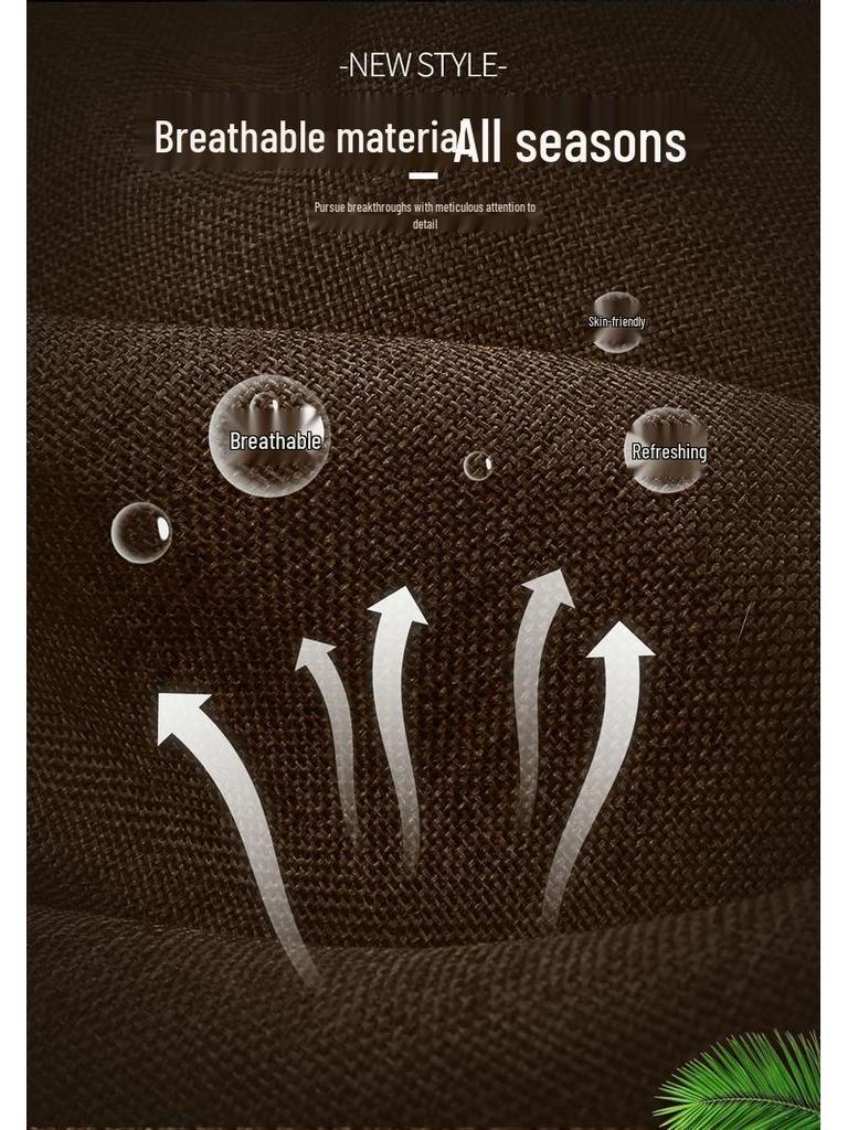 Breathable Linen Car Seat Cushion Set - Four Seasons, Small Waist, Half-Wrapped, 7-Piece